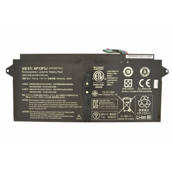 

Оригинальная аккумуляторная батарея для ноутбука Acer AP12F3J 7.4V Black 4680mAhr
