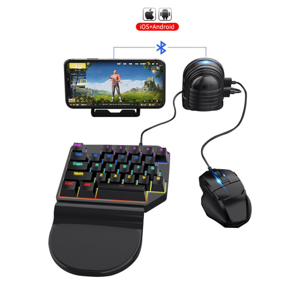 

Мобильный игровой Bluetooth адаптер с аккумулятором и подставкой, игровой клавиатурой и мышкой Union Sundy PUBG Mobile Mix3