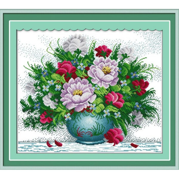 

Вышивка крестиком "Яркие цветы" 2 60х52см H158