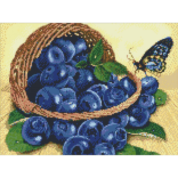 

Алмазная мозаика "Черника в корзине" 30*40см AM6102