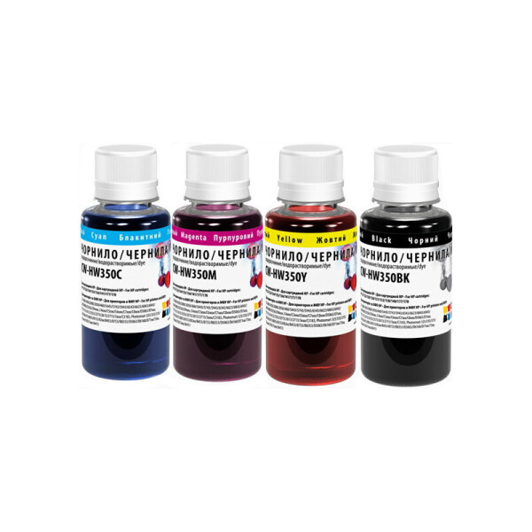 

Комплект чернил ColorWay для HP HW350 BK/C/M/Y Dye-based 4 x 100 ml (CW-HW350SET01)