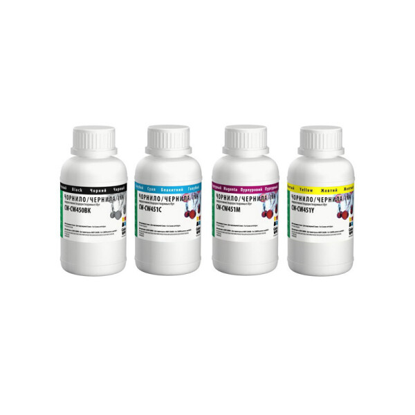 

Комплект чернил ColorWay (CW-CW450/CW451SET02) для Canon CW450 BK/C/M/Y Dye-based 4 x 200 ml
