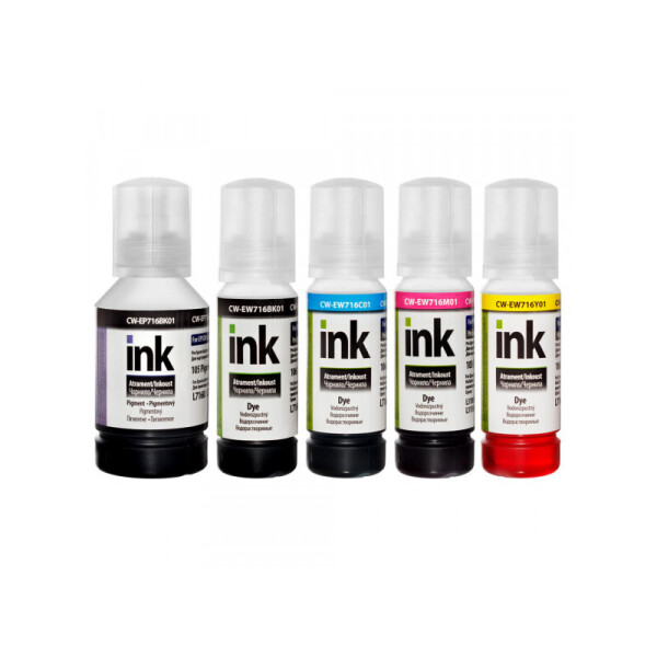 

Комплект чернил ColorWay (CW-EP716/EW716SET01) для Epson EP716/EW716 BK/C/M/Y Dye-based 140 ml + 4 x 100 ml