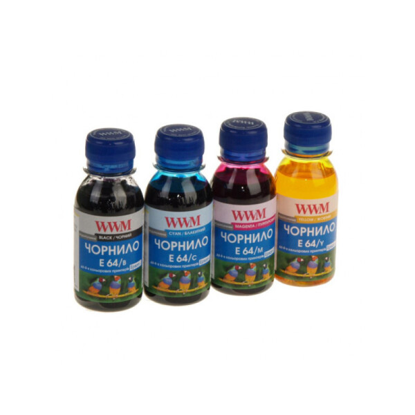 

Комплект чернил WWM (E64SET4-2) для Epson L110/L210/L355 Водорастворимые 4х100г B/C/M/Y