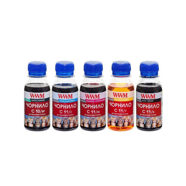 

Комплект чернил WWM (C10/11SET5-2) для Canon PGI-520/CLI-521 Пигментные/Водорастворимые 5х100г BP/B/C/M/Y