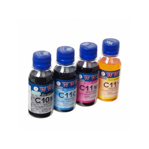 

Комплект чернил WWM (C10/11SET4-2) для Canon PG-510/CL-511 Пигментные/Водорастворимые 4х100г BP/C/M/Y