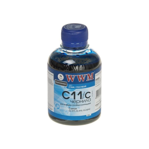 

Чернила WWM (C11/C) для Canon CL-511С/CL-513С/CLI-521C 200г Cyan Водорастворимые