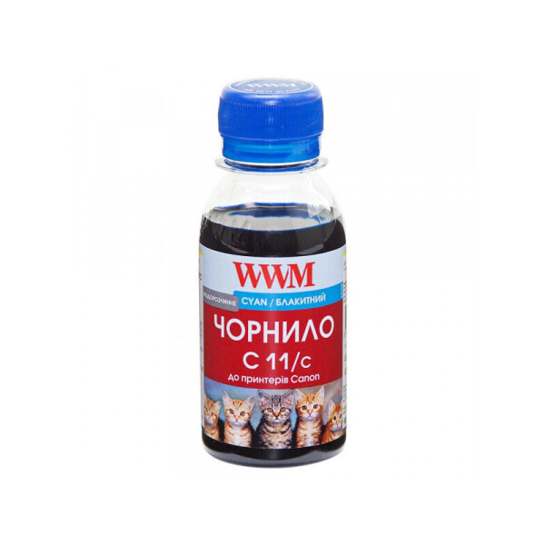 

Чернила WWM (C11/C-2) для Canon CL-511С/CL-513С/CLI-521C 100г Cyan Водорастворимые