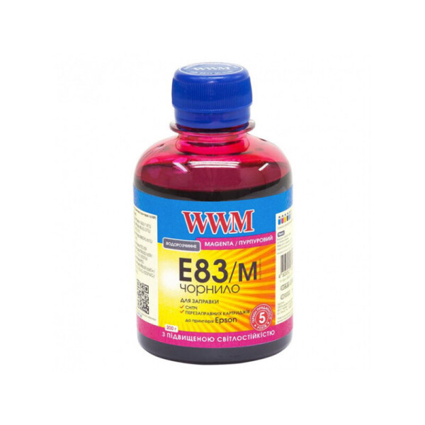 Чернила WWM для EPSON Stylus Photo R270/P50/R290/RX615/T50/TX650 (Magenta) E83/M 200г