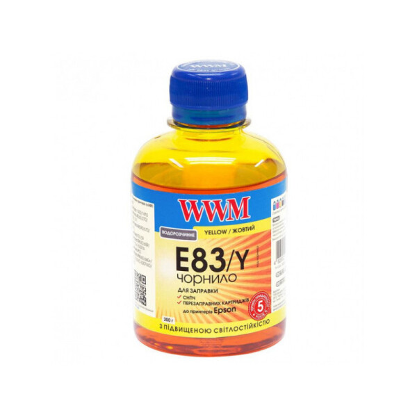 

Чернила WWM для EPSON Stylus Photo R270/P50/R290/RX615/T50/TX650 (Yellow) E83/Y 200г