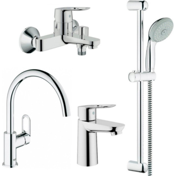 

Набор смесителей GROHE BauLoop и душевая стойка (23337000+32815000/23603000+27598001+31368000), 123225K