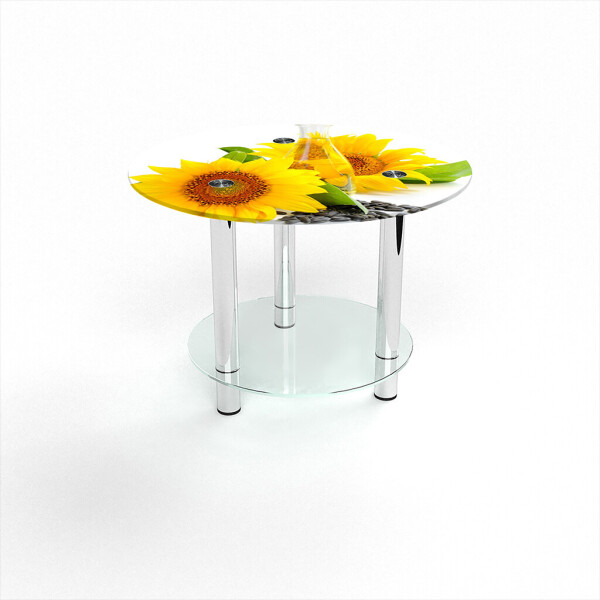 

Стол журнальный БЦ-стол Круглый с полкой Sunflower (900 x 900 x 500)