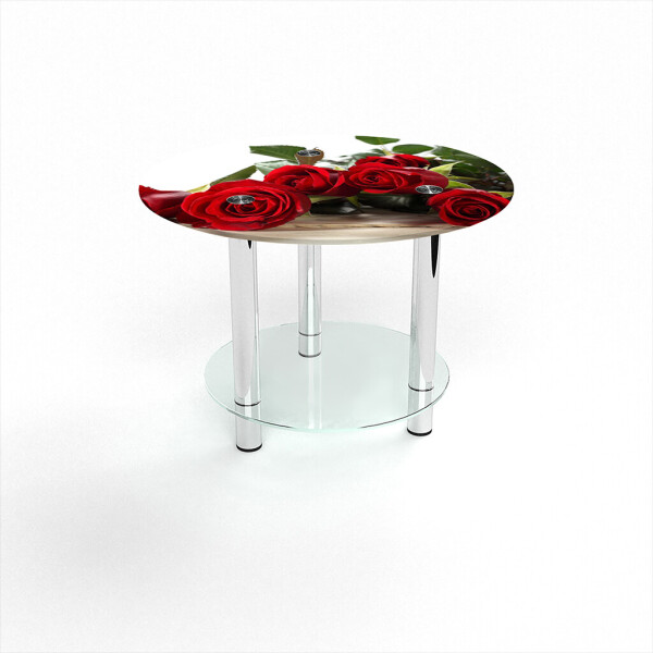

Стол журнальный БЦ-стол Круглый с полкой Red Roses (1000 x 1000 x 500)