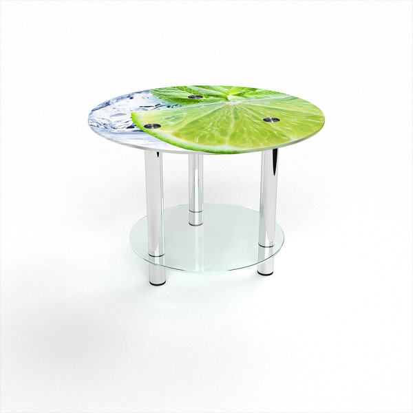 

Стол журнальный БЦ-стол Круглый с полкой Ice lime (600 x 600 x 500)