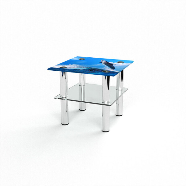 

Стол журнальный БЦ-стол Квадратный с полкой Dolphin (500 x 500 x 450)