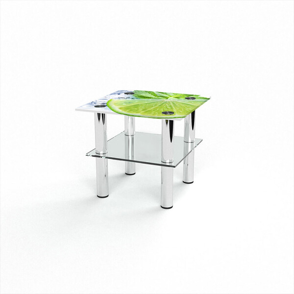 

Стол журнальный БЦ-стол Квадратный с полкой Ice lime (800 x 800 x 450)