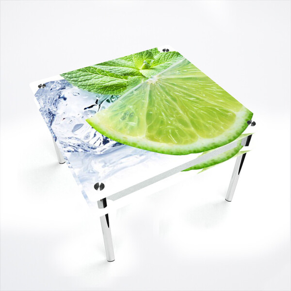 

Стол БЦ-стол Квадратный с проходящей полкой Ice lime (900 x 900 x 750)