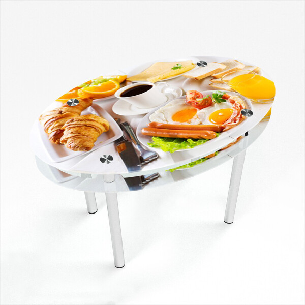 

Стол БЦ-стол Овальный с проходящей полкой Nice breakfast (750 x 1200 x 750)