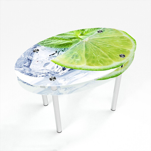 

Стол БЦ-стол Овальный с проходящей полкой Ice lime (850 x 1300 x 750)