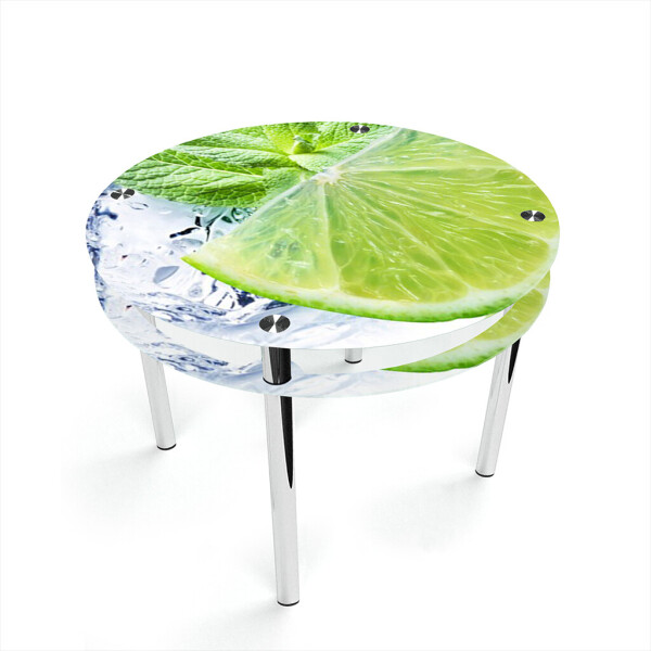 

Стол БЦ-стол Круглый с проходящей полкой Ice lime (700 x 700 x 750)