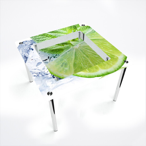 

Стол БЦ-стол Квадратный с полкой Ice lime (900 x 900 x 750)
