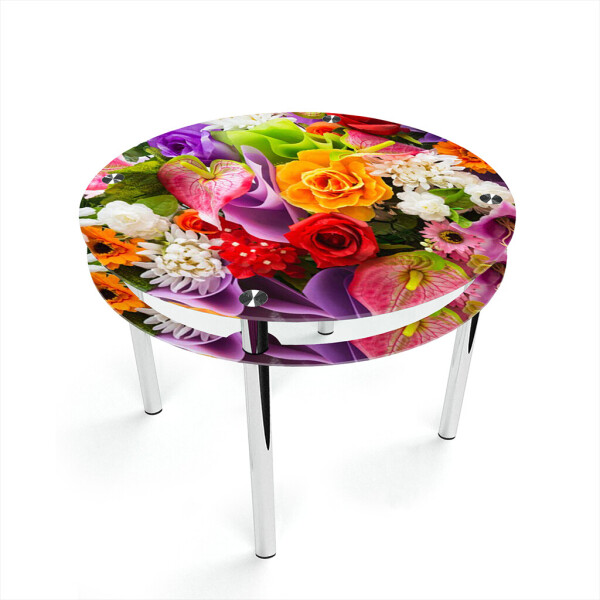 

Стол БЦ-стол Круглый с проходящей полкой Flowers Эко (700 x 700 x 750)