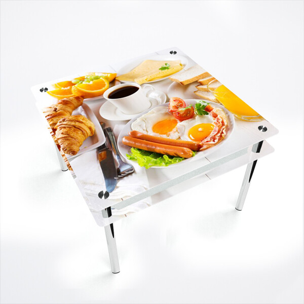 

Стол БЦ-стол Квадратный с проходящей полкой Nice breakfast (900 x 900 x 750)