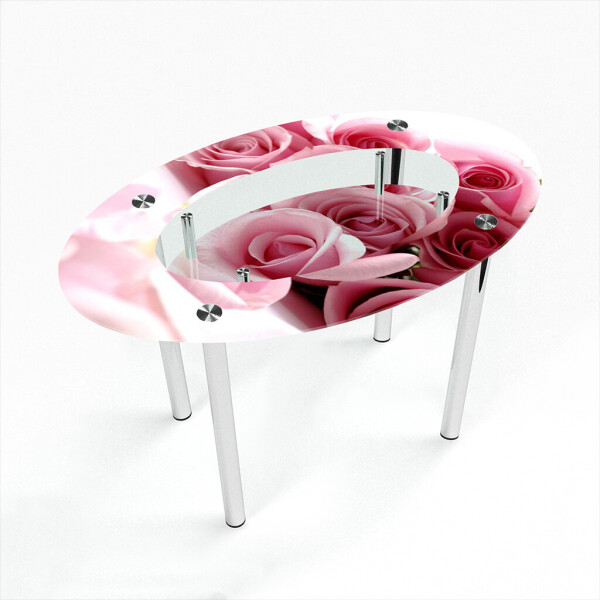 

Стол БЦ-стол Овальный с полкой Pink Roses (750 x 1200 x 750)