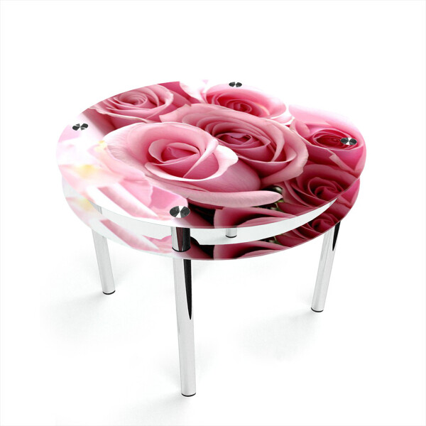 

Стол БЦ-стол Круглый с проходящей полкой Pink Roses (1100 x 1100 x 750)