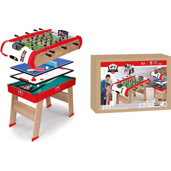 

Настольная игра Smoby Деревянный полупрофессиональный стол Power Play 4 в 1