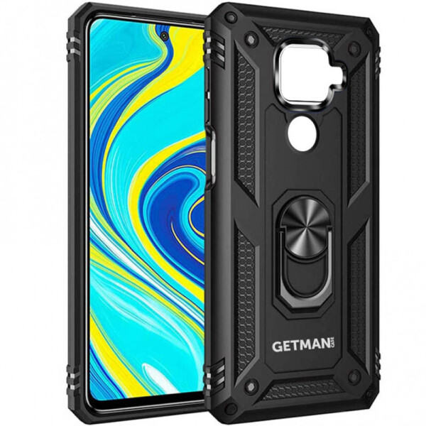 

Ударопрочный чехол GETMAN Serge Ring for Magnet для Xiaomi Redmi Note 9 (Черный) (904597)