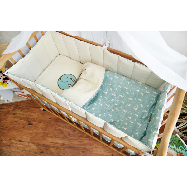 

Комплект постельного белья с защитой-бортиками "Турин", ТМ Добрый сон, голубой с зайками, 16-03/2