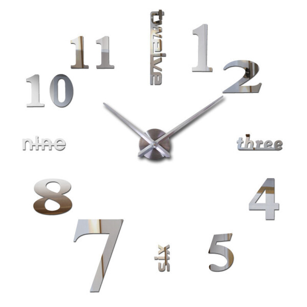

Часы настенные 3D наклейки "DIY CLOCK" от 60 до 90см Silver (ZH520-S)