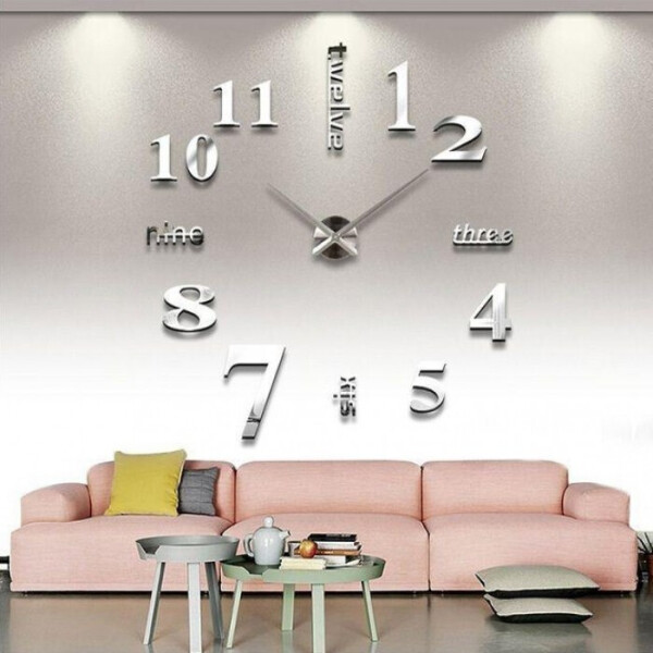 

Часы настенные большие 3D "DIY CLOCK" от 80 до 150см Silver (ZH015-S)