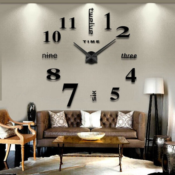 

Часы большие настенные 3D наклейки "DIY CLOCK" от 80 до 150см Black (ZH015-B)