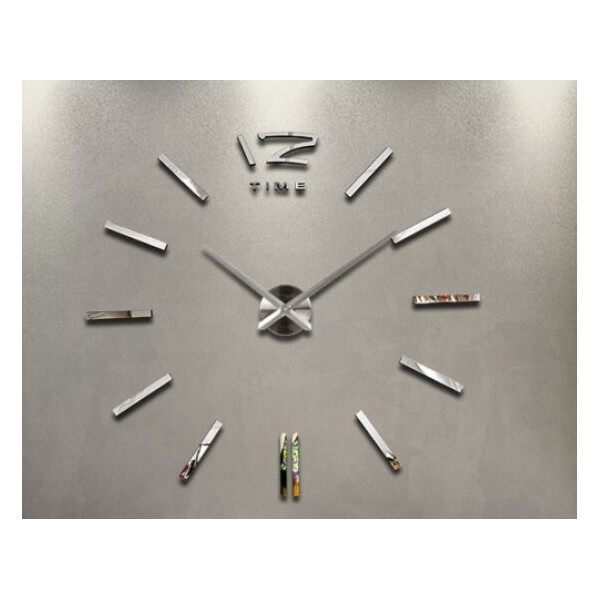 

Настенные часы 3D "DIY CLOCK" от 60 до 90см Silver (ZH522-S)