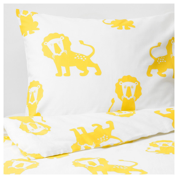 

IKEA DJUNGELSKOG 150x200/50x60 см с рисунком льва желтый (303.937.27)
