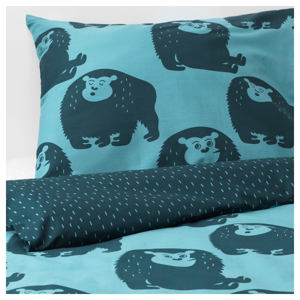 

IKEA DJUNGELSKOG 150x200/50x60 см с рисунком обезьяны синий (303.937.08)