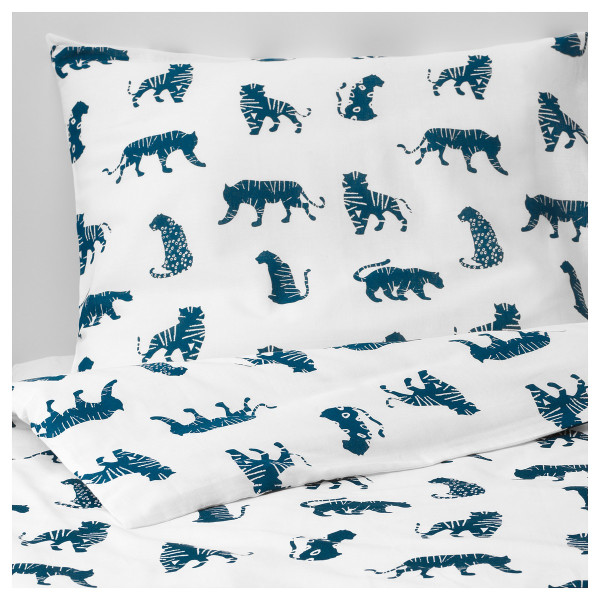 

IKEA URSKOG 150x200/50x60 см с рисунком тигра синий белый (003.950.25)