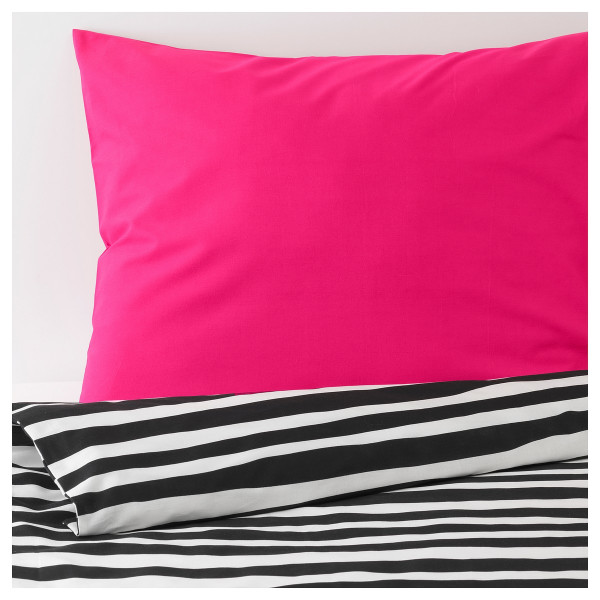 

IKEA URSKOG 150x200/50x60 см черно-белый в полоску розовый (603.938.82)