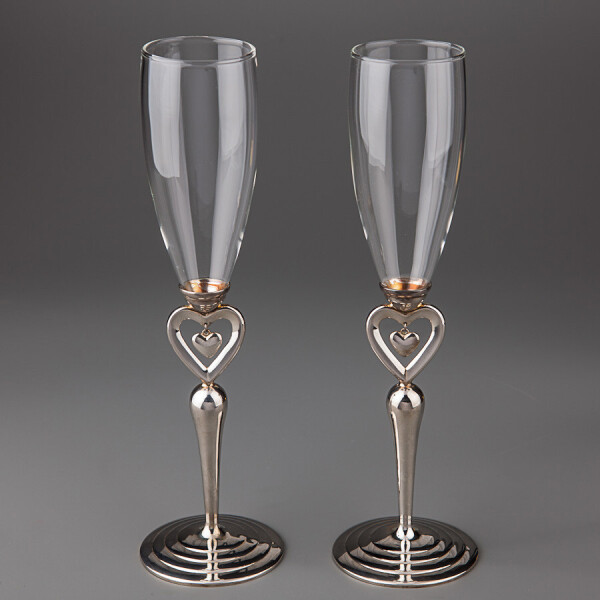 

Свадебные бокалы Два сердца (цвет серебро), 013G