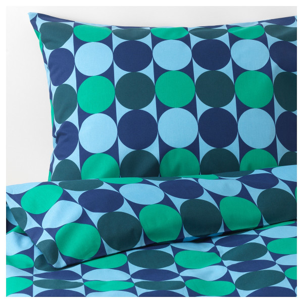 

IKEA KROKUSLILJA 200x200 см синий / зеленый (604.232.71)