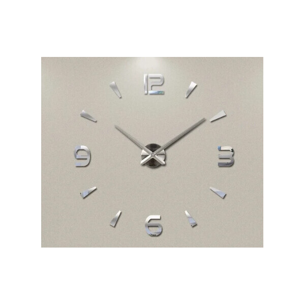 

Часы настенные 3d арабские/полосы DIY CLOCK от 60 до 90см Silver (ZH534-S)