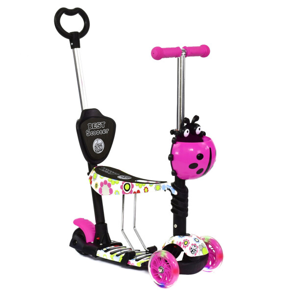 

Самокат Best Scooter с сидением и родительской ручкой Розовый (А 24980)