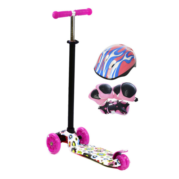 

Самокат MAXI Best Scooter 3 колеса свет 60кг Нежно-розовый с шлемом и защитой 3-12 лет (6544567)