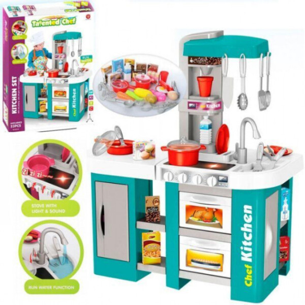 

Интерактивная кухня Limo Toy Kitchen Chef с холодильником и водой и аксессуарами Бирюзовая (922-46)