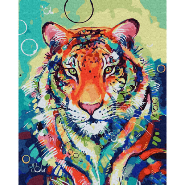 

Картина по номерам. Rainbow Art "Красочный тигр" GX33906-RA
