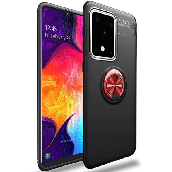 

Чехол Deen ColorRing NEW под магнитный держатель для Samsung Galaxy S20 Ultra Черный / Красный