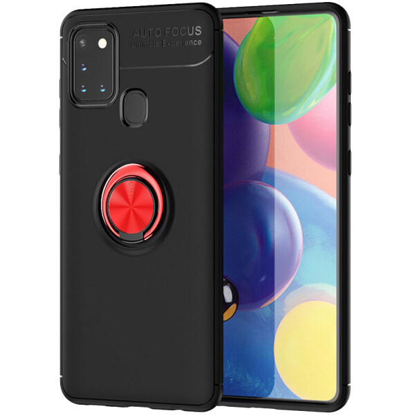 

Чехол Deen ColorRing NEW под магнитный держатель для Samsung Galaxy A21s Черный / Красный