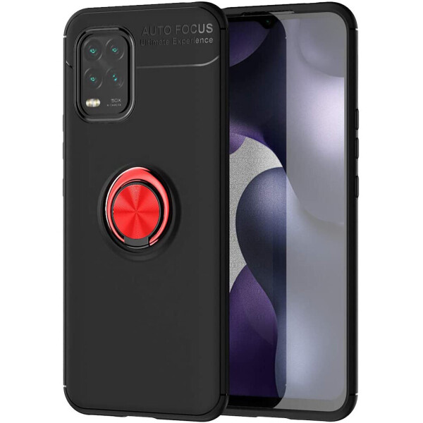 

Чехол Deen ColorRing NEW под магнитный держатель для Xiaomi Mi 10 Lite Черный / Красный